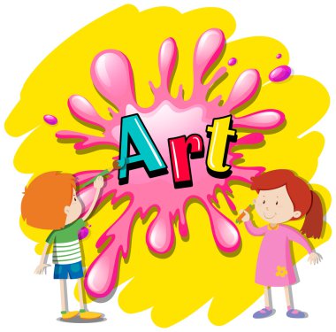 Erkek ve kız duvar boyama