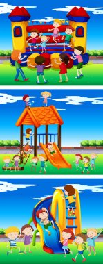 Children playing in the playground clipart