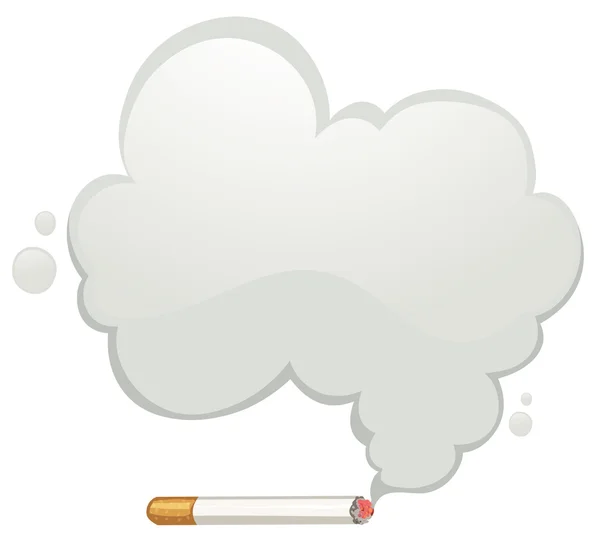 Cigarrillo con humo gris — Vector de stock