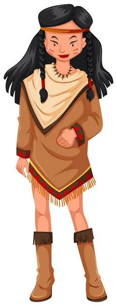 Native american indian woman — Stock Vector