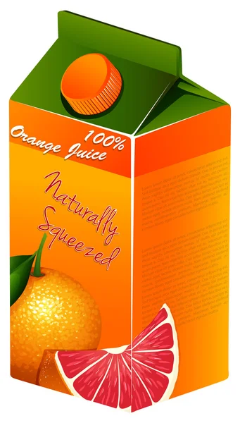 Jus d'orange in kartonnen doos — Stockvector