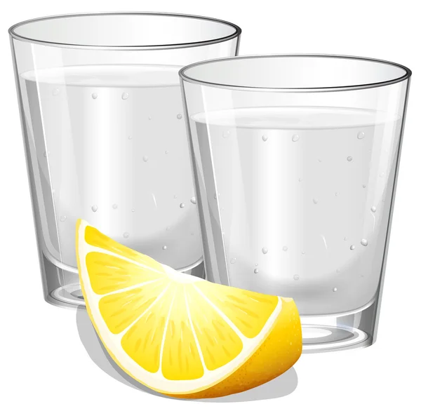 Due bicchieri di vodka al limone — Vettoriale Stock