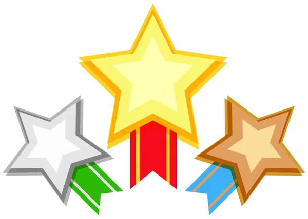 Diseño de premios con estrellas y cinta — Vector de stock
