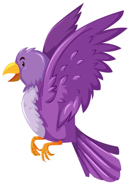 Vogel met paarse pluim — Stockvector