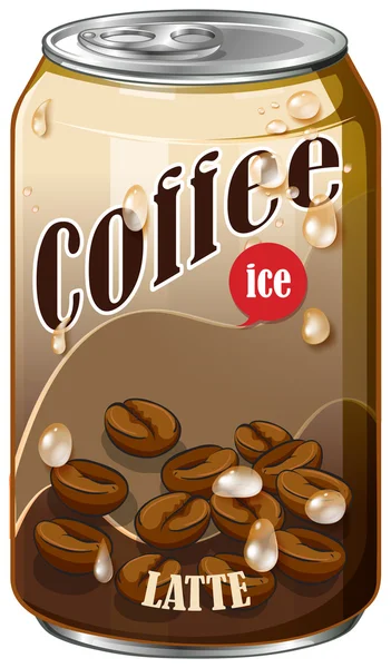 Ice coffee in aluminum can — Stock Vector