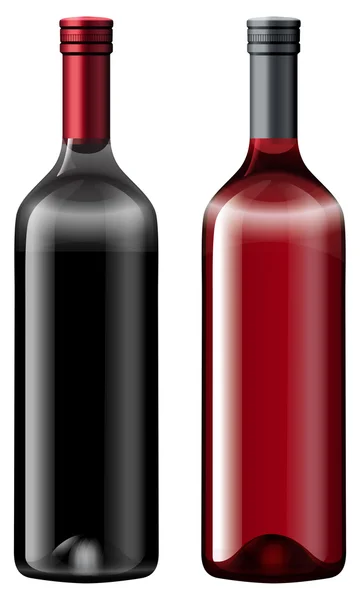 Dos botellas de vino — Vector de stock