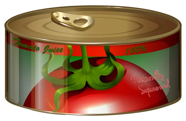 Tomato juice in aluminum can — Stock Vector