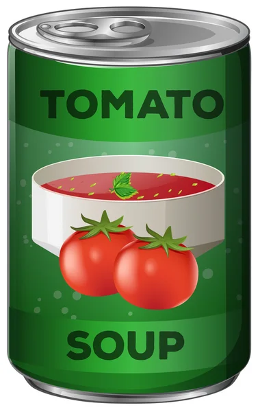 Sup tomat dalam kaleng aluminium - Stok Vektor