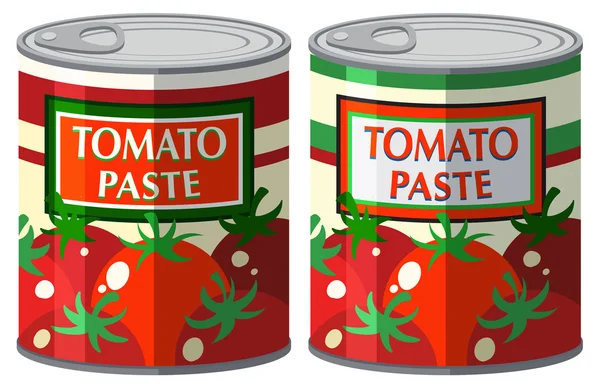 Pasta tomat dalam kaleng aluminium - Stok Vektor
