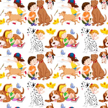 Çocuklar ve evcil hayvanlar ile sorunsuz arka plan