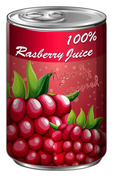 中铝罐的树莓汁 — 图库矢量图片