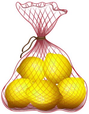Net çanta içinde taze limon