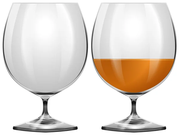 Lunettes vides et avec boisson — Image vectorielle