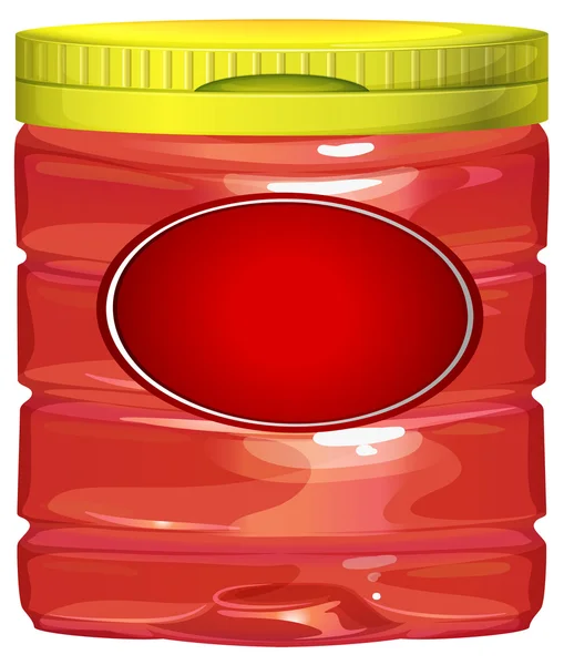 Vaso rosso con coperchio giallo — Vettoriale Stock