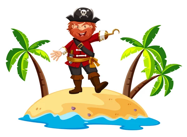 Piraat permanent op het eiland — Stockvector