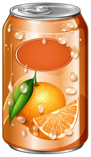 Jugo de naranja en lata — Vector de stock