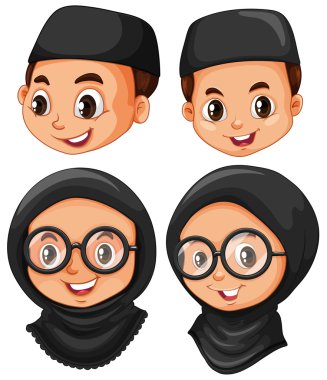 Kafa Müslüman erkek ve kız