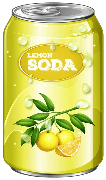 Lemon sodou v hliníku může — Stockový vektor