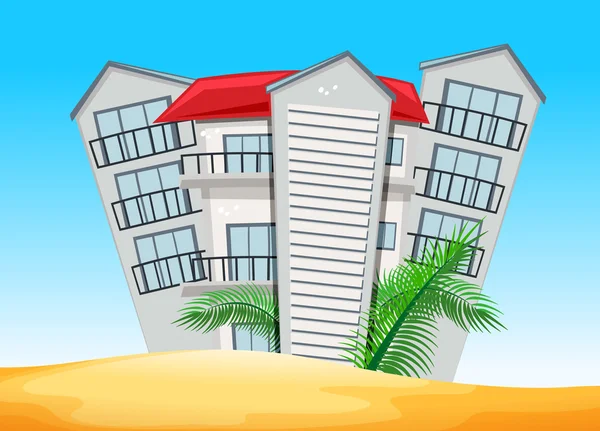 Будівлі на пляжі — стоковий вектор