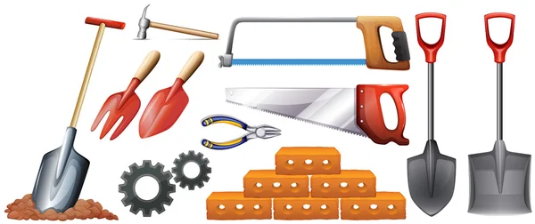 Different kinds of construction tools — Stock Vector