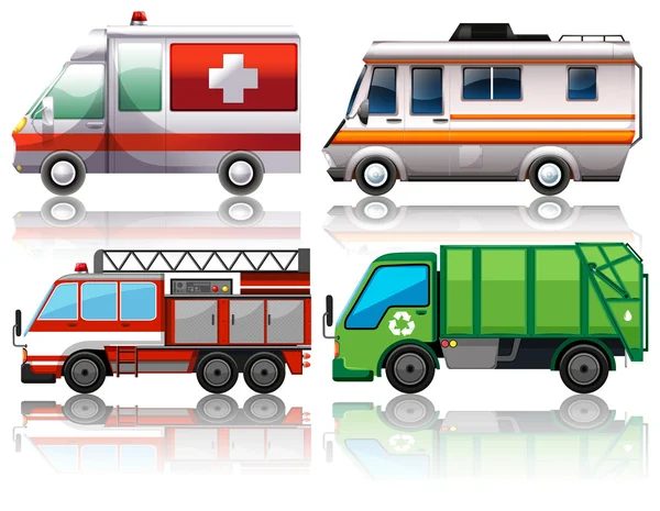 Différents types de camions — Image vectorielle