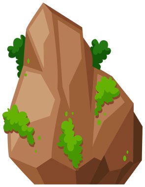 Yeşil bush ile kaya