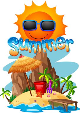 Yaz tema Adası ve okyanus