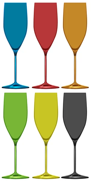 Diferentes colores de copas de vino — Vector de stock
