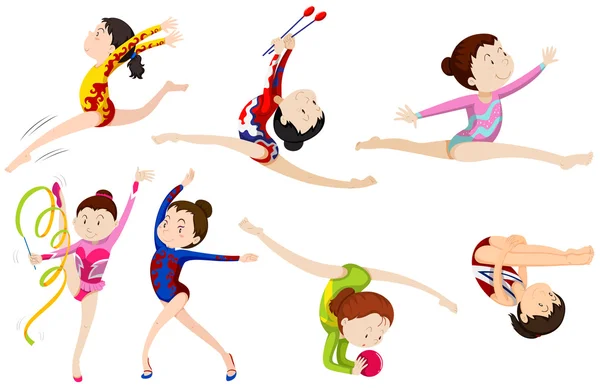 Différents types de gymnastique — Image vectorielle