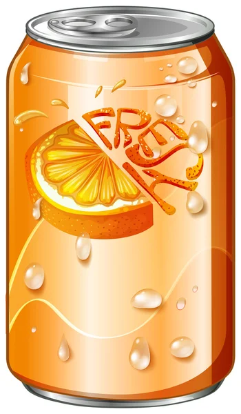 Свіжий напій в помаранчевій банці — стоковий вектор