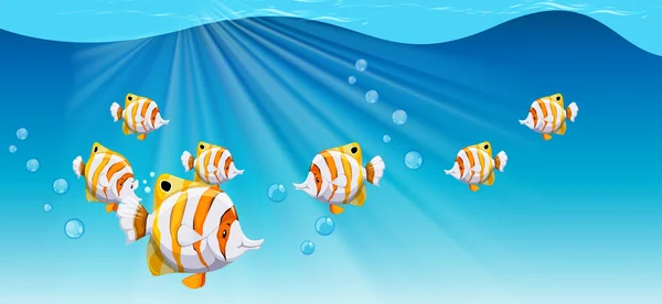 Ψάρι κολύμπι κάτω από τον ωκεανό — Διανυσματικό Αρχείο