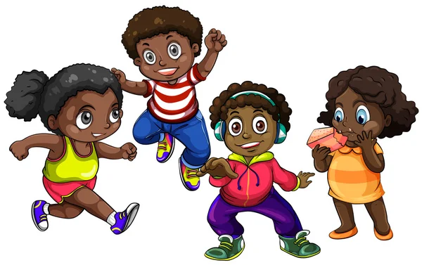 African American boys and girls — Stock Vector