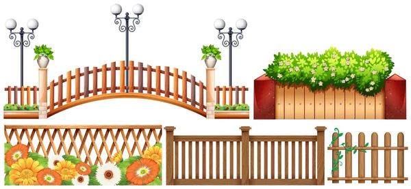 Different design of fences — Stock Vector