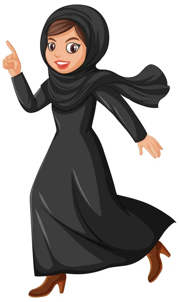 Linda Chica Musulmana Carácter Ilustración — Vector de stock