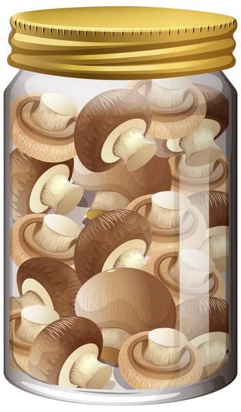 Champignon Dans Bocal Verre Illustration — Image vectorielle