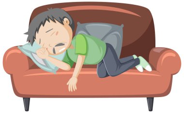 Kanepe resimlerinde yorgun yaşlı adam.