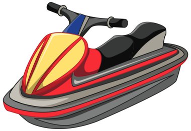 Çizgi film tarzında jet ski ya da jet boat beyaz arkaplan resimlerinde izole edilmiştir.