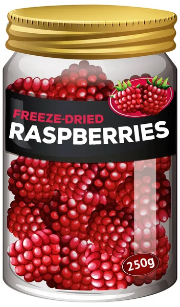 Raspberry Melestarikan Dalam Gambar Kendi Kaca - Stok Vektor