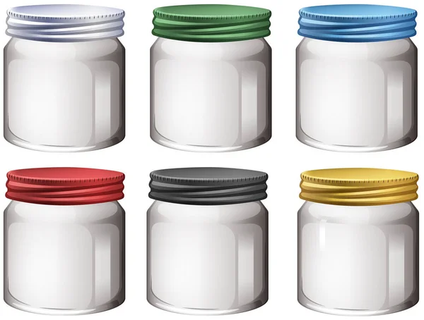 Lege Glazen Pot Witte Achtergrond Illustratie — Stockvector