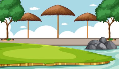 Zoo park without animal scene illustration vector Zoo park without animal scene illustration vector
