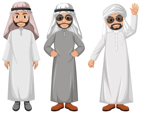 Arab Człowiek Kreskówka Postać Ilustracja — Wektor stockowy
