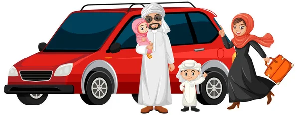 Arabische Familie Urlaub — Stockvektor