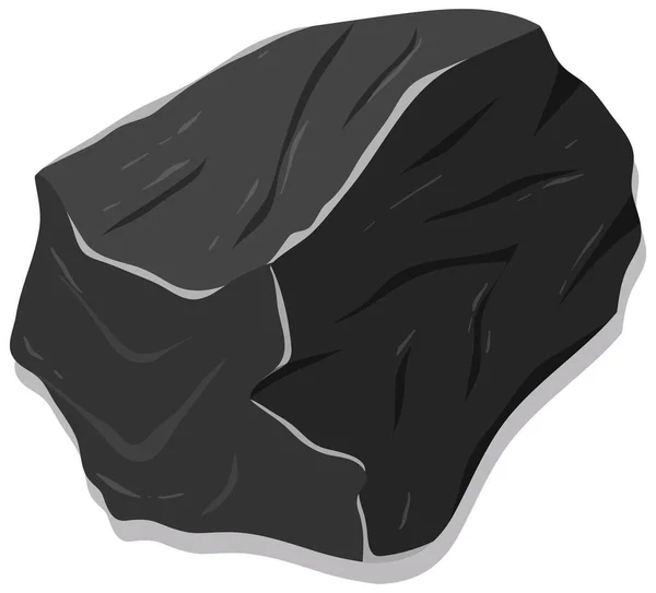 Roca Metamópica Roca Negra Aislada Sobre Fondo Blanco Ilustración — Vector de stock