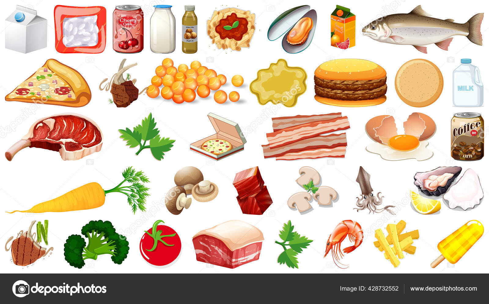 Set Food Isolated Illustration Stock Vector Image by ©blueringmedia ...