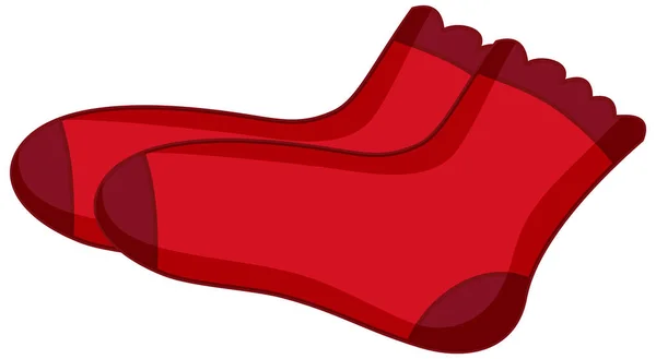Červené Ponožky Pro Dívku Kresleném Stylu Izolované Bílém Pozadí Ilustrace — Stockový vektor
