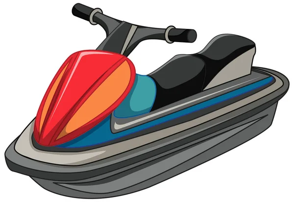 Jet Ski Barco Jato Estilo Cartoon Isolado Fundo Branco Ilustração — Vetor de Stock