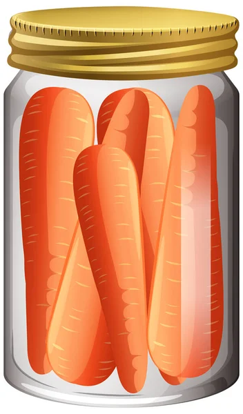Carrot Glass Jar Illustration — Stock Vector