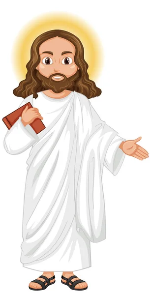 Jesus Preaching Standing Position Character Illustration — Stock Vector