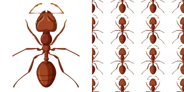 Çalışan Karınca Kusursuz Arkaplan Çizimi — Stok Vektör