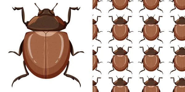 Bertle Insecto Fondo Sin Costuras Ilustración — Vector de stock